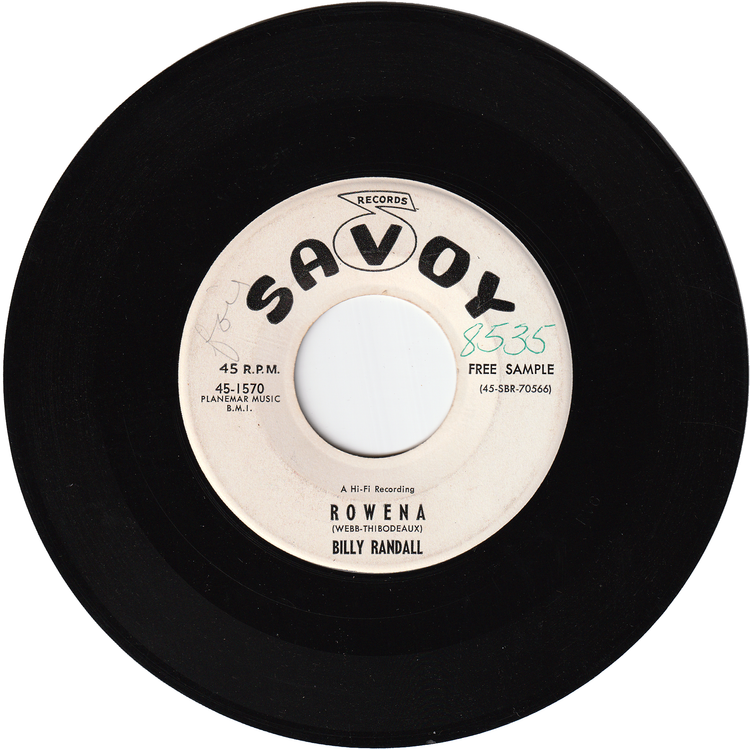 Billy Randall - Bye-Bye-Teacher / Rowena (Promo)