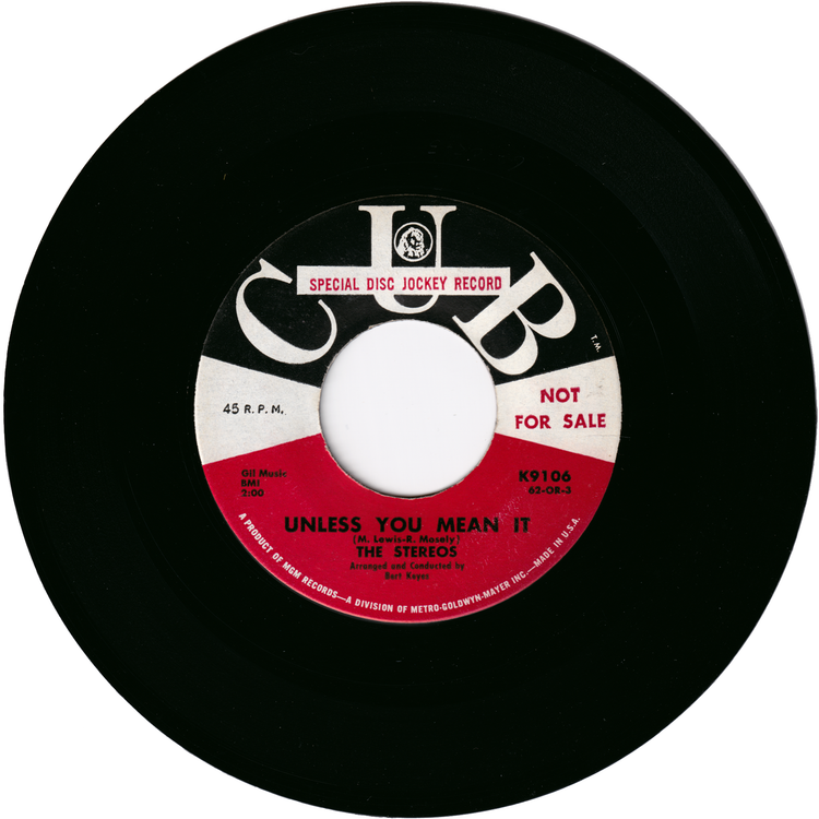 The Stereos - Do You Love Me / Unless You Mean It (Promo)