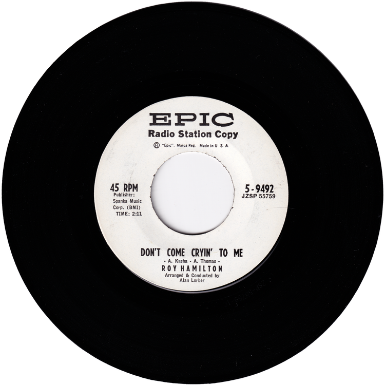 Roy Hamilton - If Only Had Known / Don't Come Cryin' To Me (Promo)