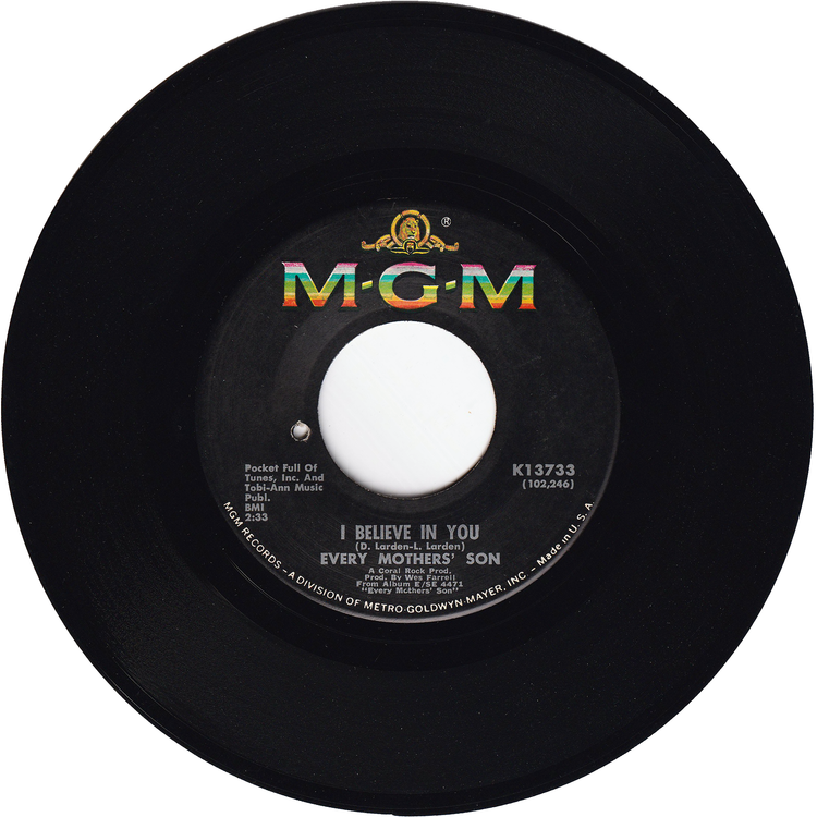 Every Mothers' Son - Come On Down To My Boat / I Belive In You