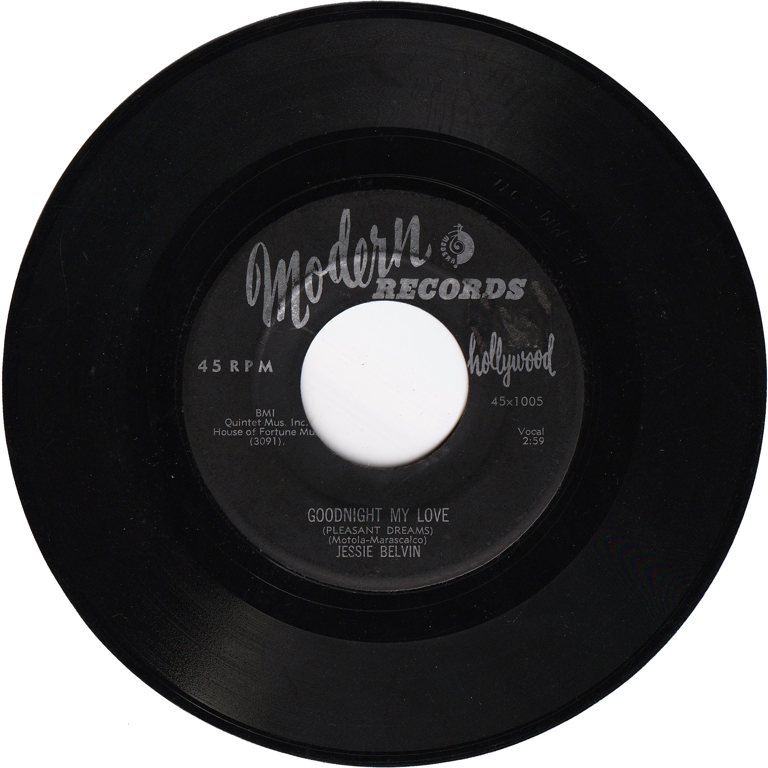 Jesse Belvin - Goodnight My Love / I Want You With Me Xmas