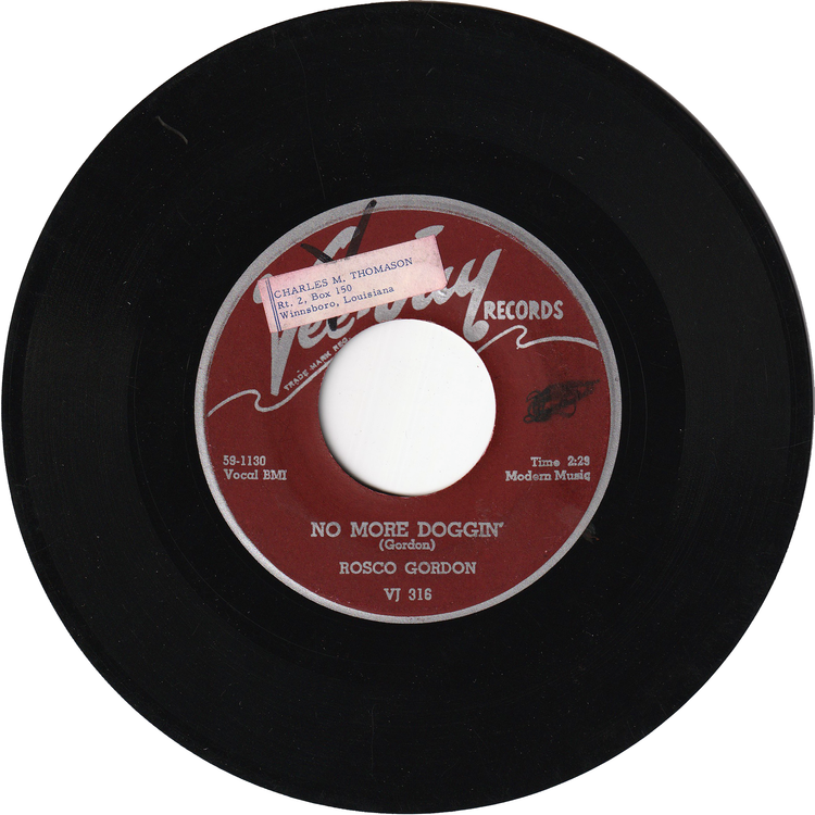 Rosco Gordon - No More Doggin' / A Fool In Love – NIGHT BEAT RECORDS