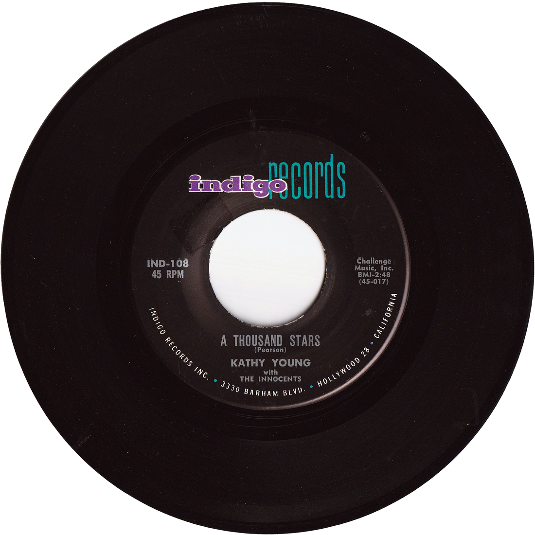 Kathy Young & The Innocents - A Thousand Stars / Eddie My Darling ...