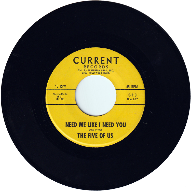 The Five Of Us - Hey You / Need Me Like I Need You