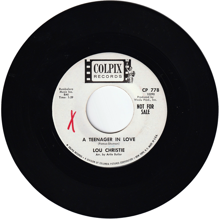 Lou Christie - Back Track / A Teenager In Love (Promo)