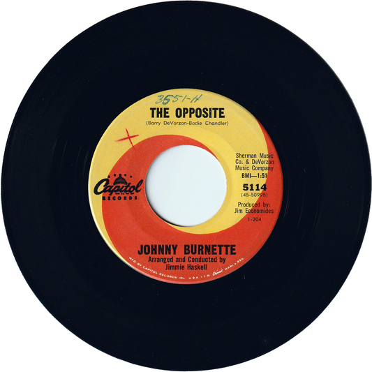 Johnny Burnette - The Opposite / You Taught Me The Way To Love You