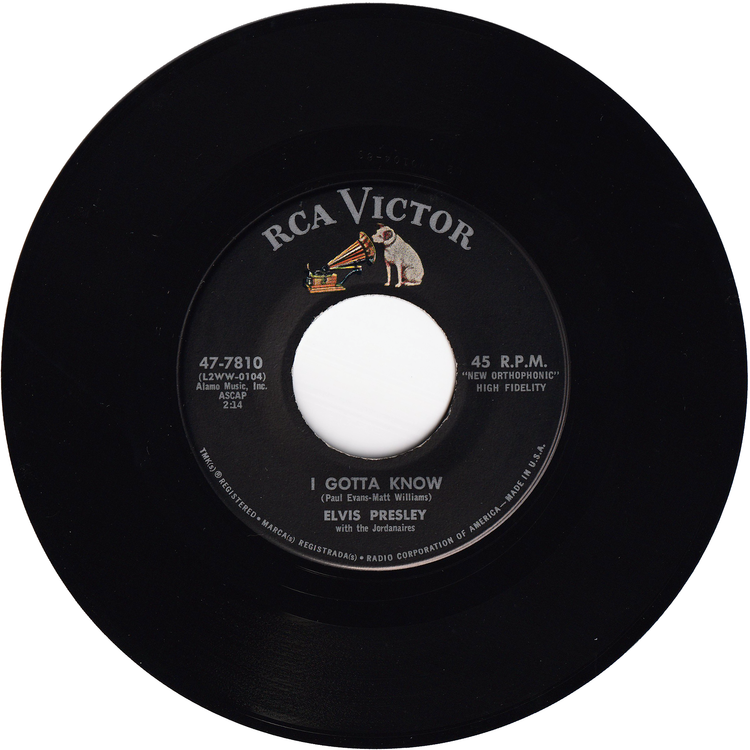 Elvis Presley - Are You Lonesome To-Night? / I Gotta Know (w/PS)
