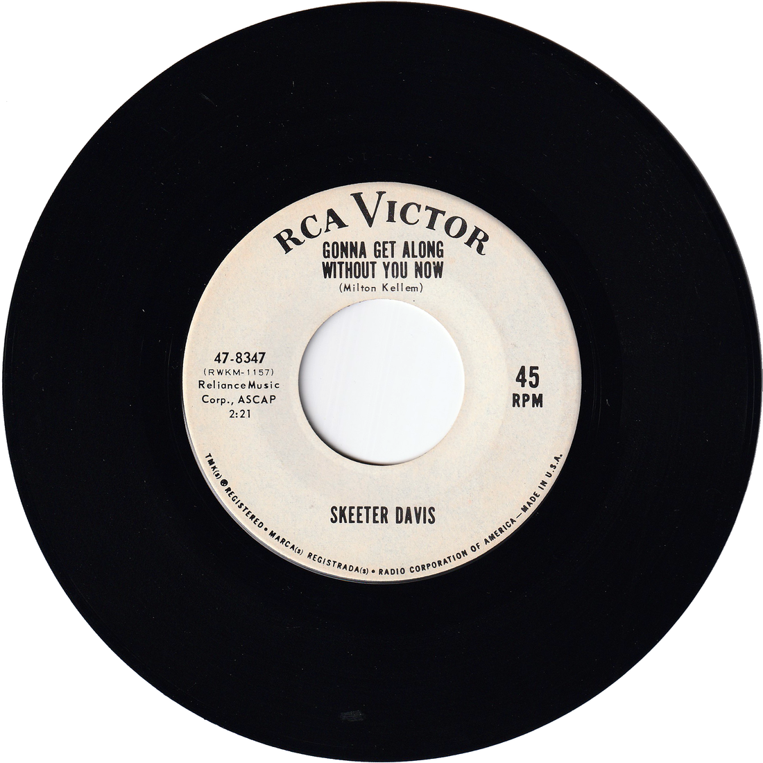 Skeeter Davis Gonna Get Along Without You Now / Now You're Gone (Pro NIGHT BEAT RECORDS