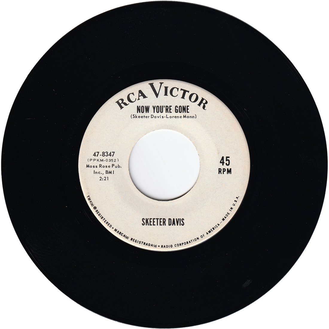 Skeeter Davis Gonna Get Along Without You Now / Now You're Gone (Pro NIGHT BEAT RECORDS