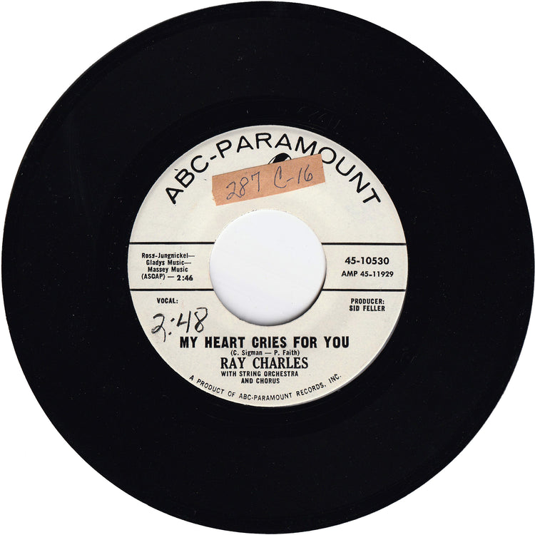 Ray Charles - Baby, Don't You Cry / My Heart Cries For You (Promo)