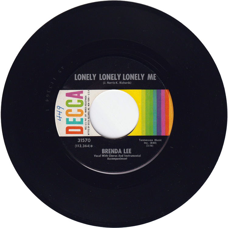 Brenda Lee - As Usual / Lonely Lonely Lonely Me