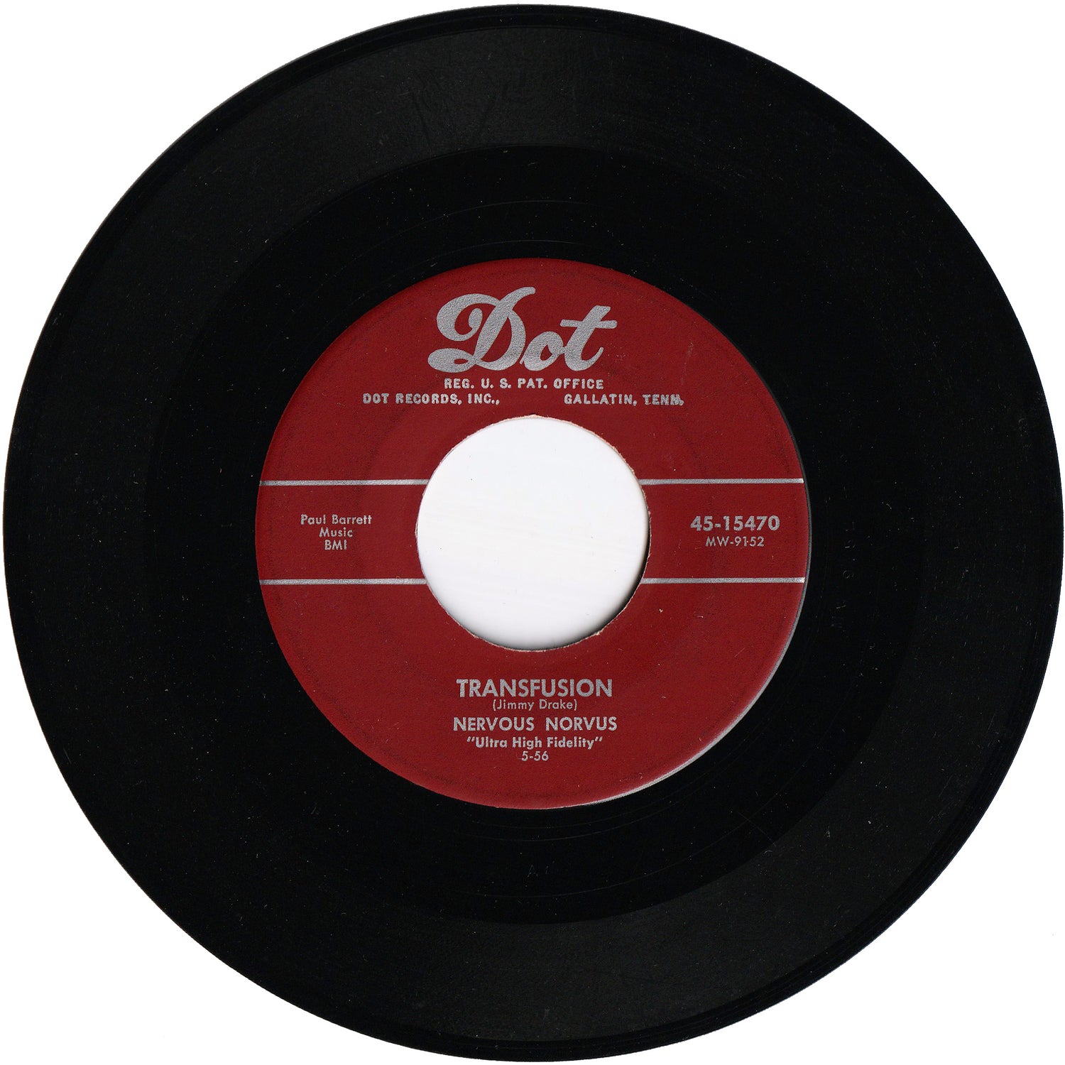 Nervous Norvus - Transfusion / Dig – NIGHT BEAT RECORDS