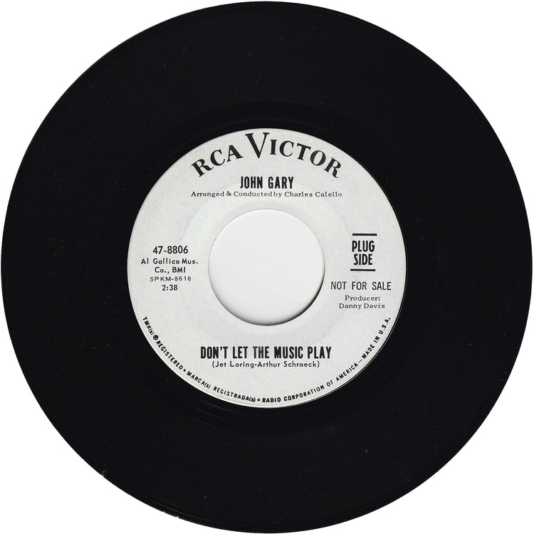 John Gary - Don't Let The Music Play / You Don't Know Me (Promo)