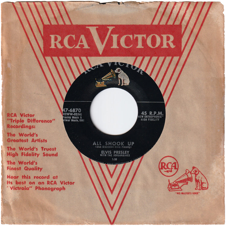 Elvis Presley - All Shook Up / That's When Your Heartaches Begin (Silver line label)