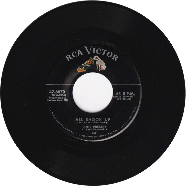 Elvis Presley - All Shook Up / That's When Your Heartaches Begin (Silver line label)