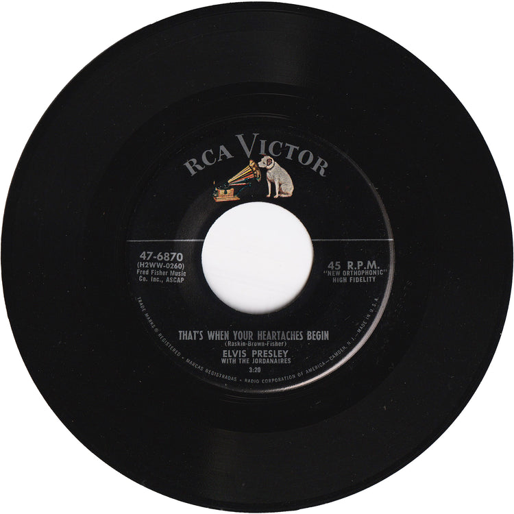 Elvis Presley - All Shook Up / That's When Your Heartaches Begin (Silver line label)