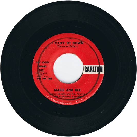 Marie Knight & Rex Garvin - I Can't Sit Down / Marie Knight - Miracles (Promo)