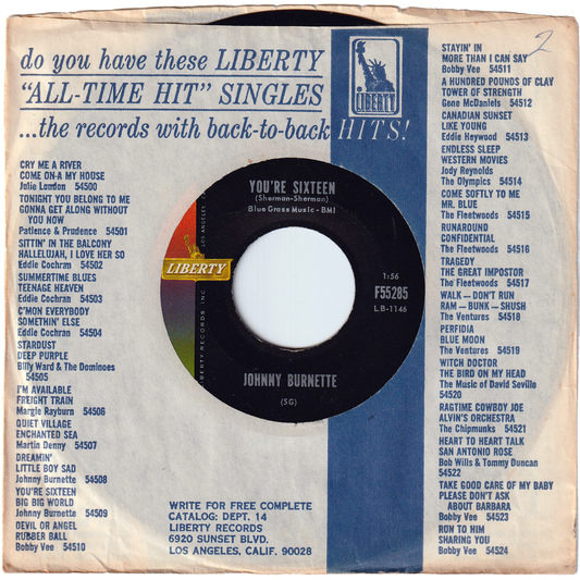 Johnny Burnette - You're Sixteen / I Beg Your Pardon