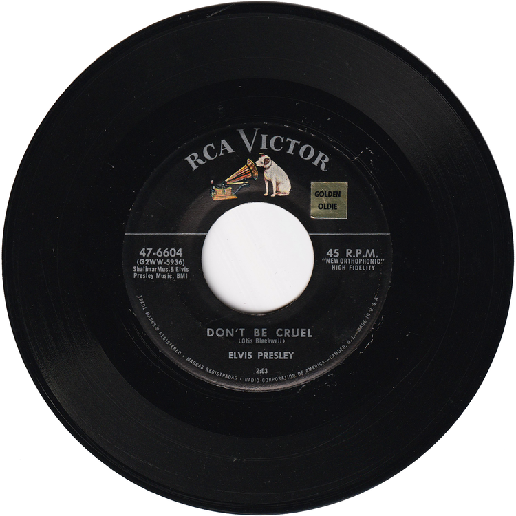 Elvis Presley - Hound Dog / Don't Be Cruel (Silver Line label, w/PS)