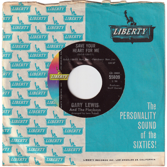 Gary Lewis & The Playboys - Save Your Heart For Me / Without A Word Of Warning