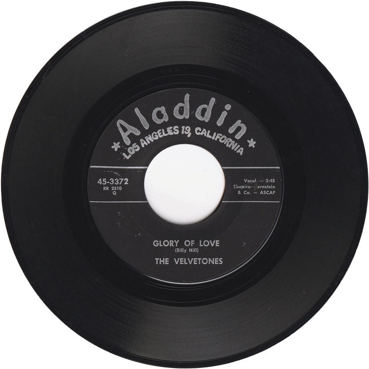 The Velvetones - The Glory Of Love / I Love Her So (ALADDIN label)