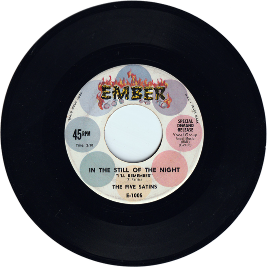 The Five Satins - In The Still Of The Night (I'll Remember) / The Jones Girl (1960 press)