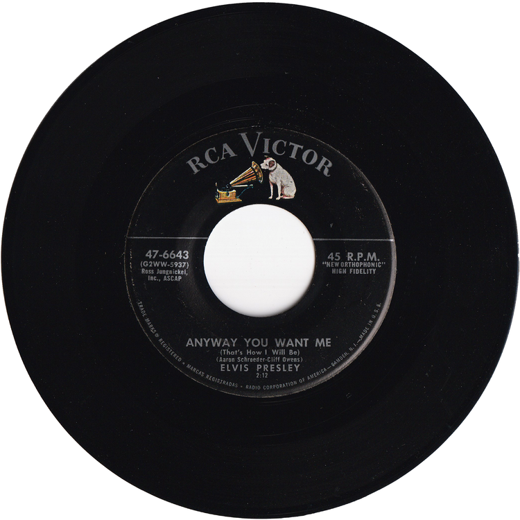 Elvis Presley - Love Me Tender / Anyway You Want Me (Silver Line label)