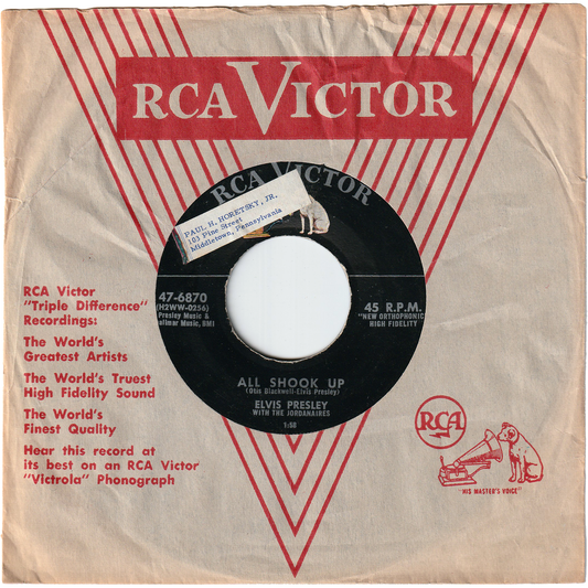 Elvis Presley - All Shook Up / That's When Your Heartaches Begin (Silver line label)