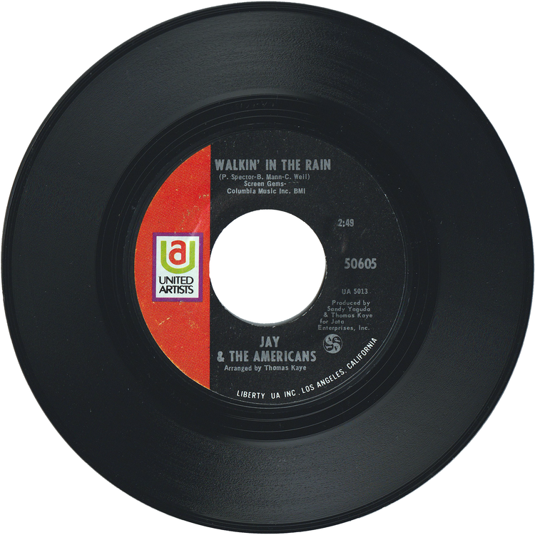 Jay & The Americans - Walkin' In The Rain / (I'd Kill) For The Love Of A Lady [Styrene, Shelley Pressing]