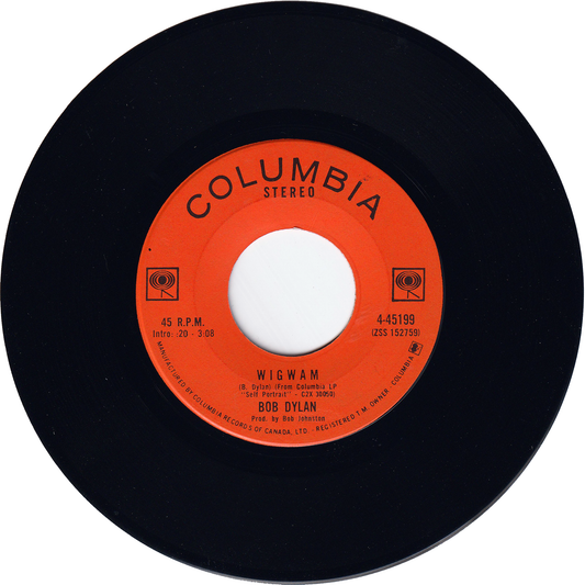 Bob Dylan - Wigman / Copper Kettle (The Pale Moonlight) [Canada, Stereo]