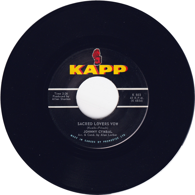 Johnny Cymbal - Mr. Bass Man / Sacred Lovers Vow [Canada, Vinyl]