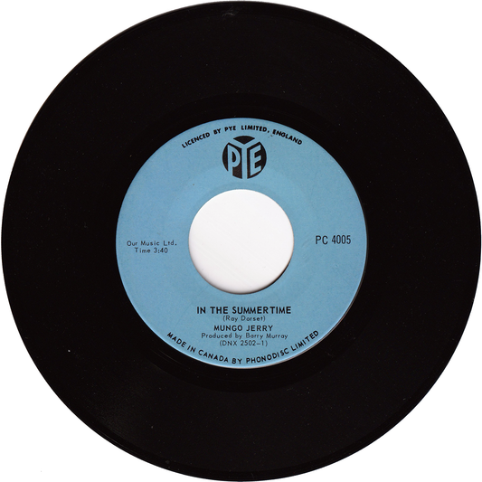 Mungo Jerry - In The Summertime / Mighty Man [Canada]