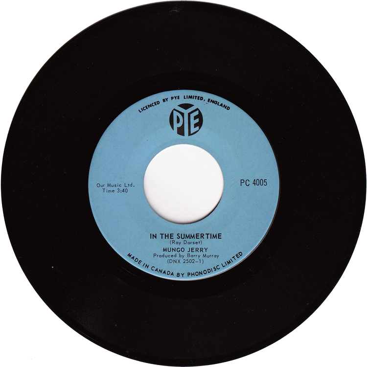 Mungo Jerry - In The Summertime / Mighty Man [Canada]