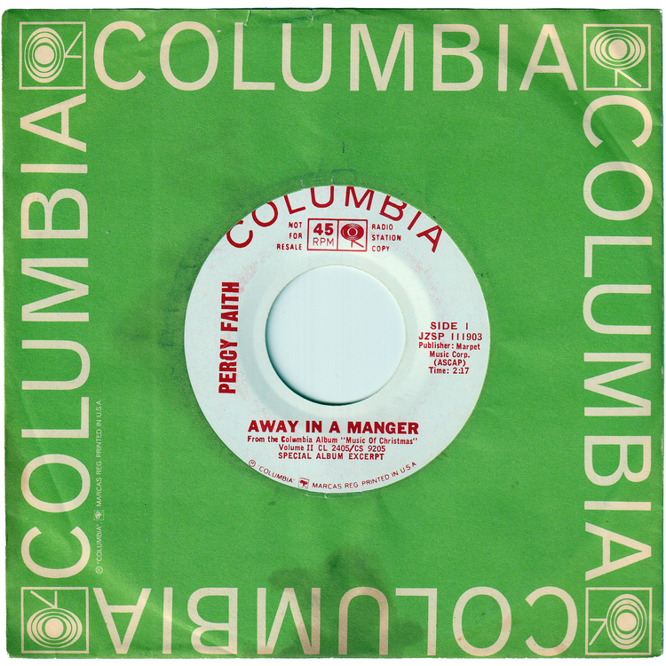 Percy Faith - Away In A Manger / We Three Kings Of Orient Are [Promo, Green Vinyl]
