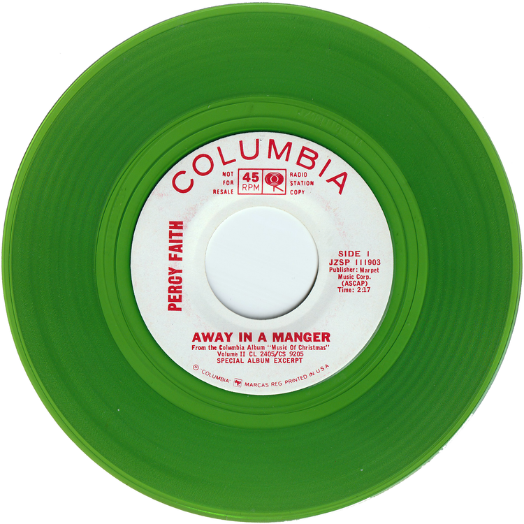 Percy Faith - Away In A Manger / We Three Kings Of Orient Are [Promo, Green Vinyl]