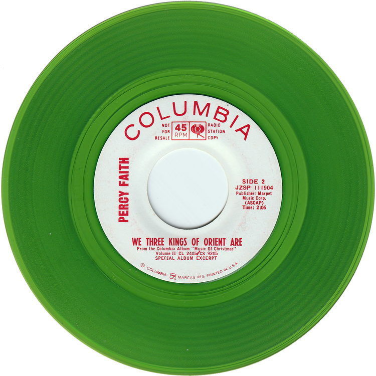 Percy Faith - Away In A Manger / We Three Kings Of Orient Are [Promo, Green Vinyl]