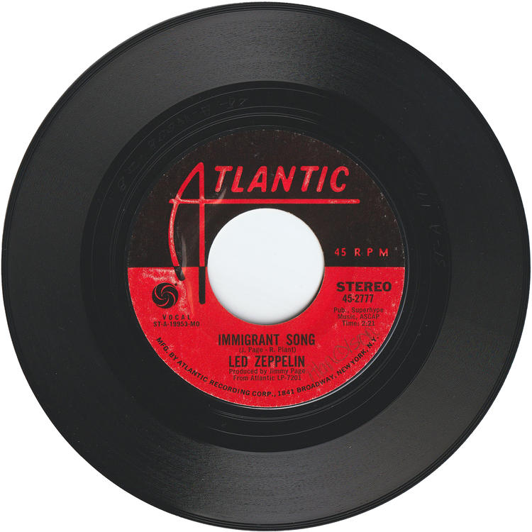 Led Zeppelin - Immigrant Song / Hey, Hey, What Can I Do [Styrene, Monarch Pressing]