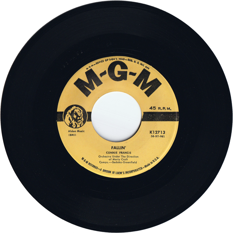 Connie Francis - Fallin' / Happy Days & Lonely Nights [Waddell Pressing]