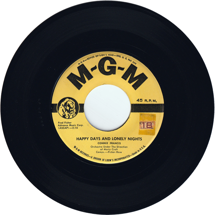 Connie Francis - Fallin' / Happy Days & Lonely Nights [Waddell Pressing]