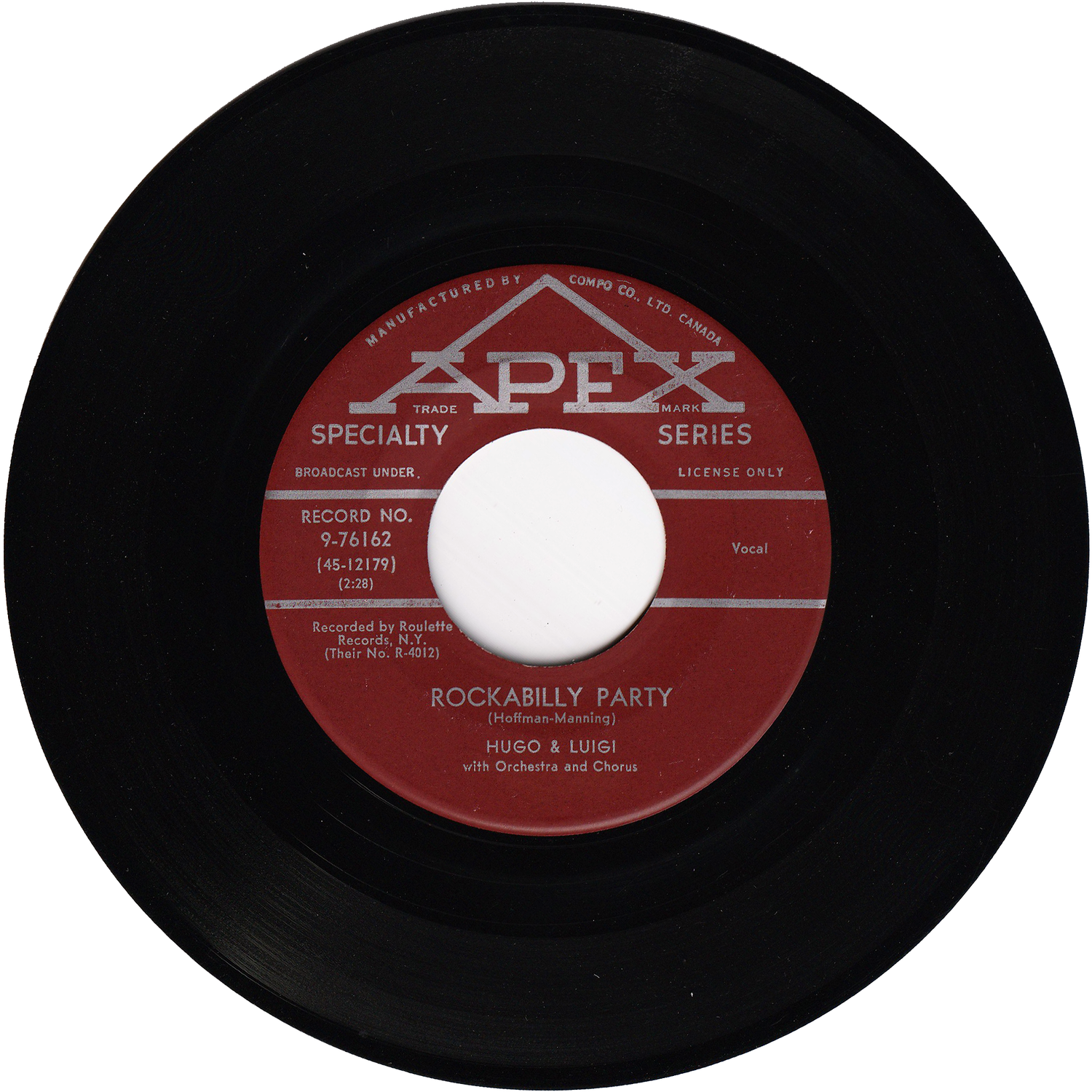 Hugo & Luigi - Rockabilly Party / Shenandoah Rose [Canada