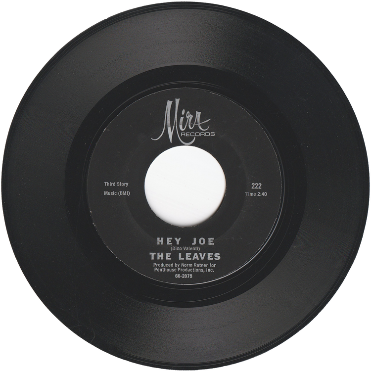 The Leaves - Hey Joe / Funny Little World [Styrene, Monarch Pressing, AS-IS]