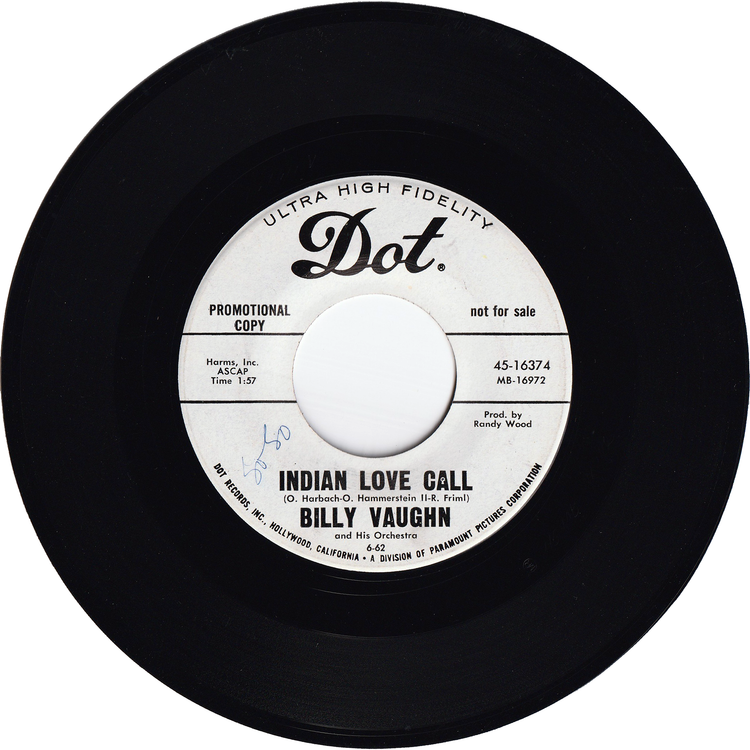 Billy Vaughn - Indian Love Call / A Swingin' Safari [Promo]