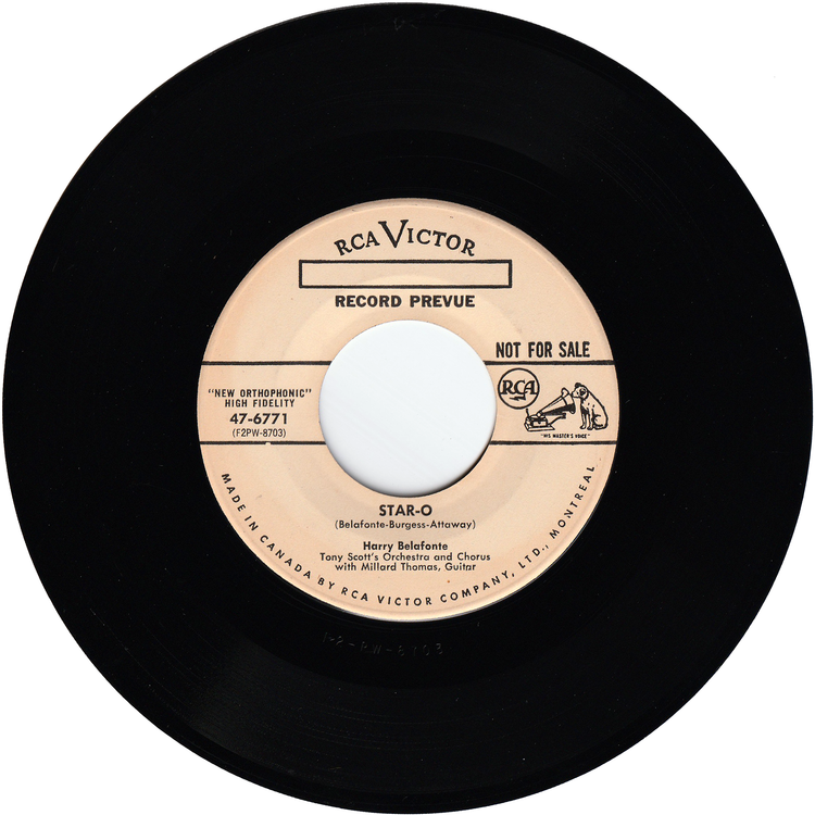 Harry Belafonte - Banana Boat (Day-O) / Star-O [Canada, Promo]