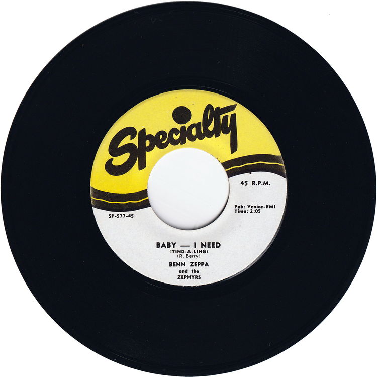 Benn Zeppa & The Zephyrs - A Foolish Fool / Baby I Need [Re-Issue]