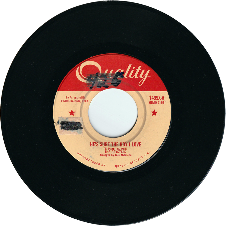 The Crystals (Darlene Love) - He's Sure Boy I Love / Walkin' Along La La La [Canada]