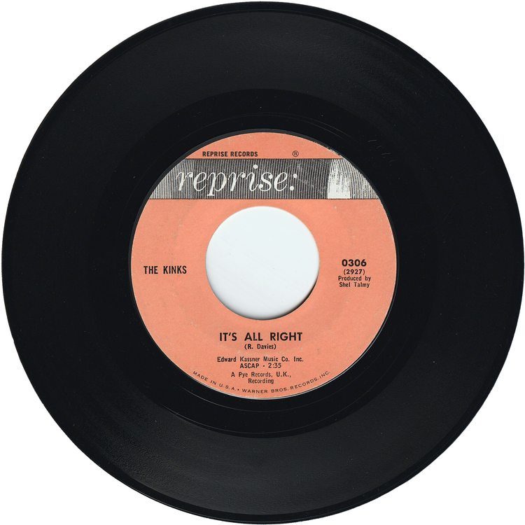 The Kinks - You Really Got Me / It's All Right [Styrene, Terre Haute Press]