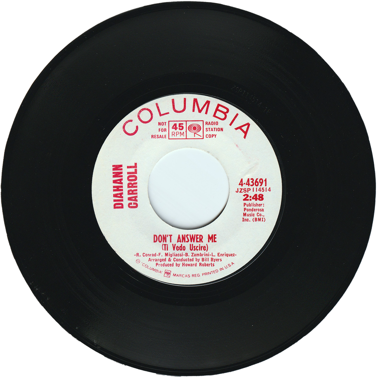 Diahann Carroll - Goin' Out Of My Head / Don't Answer Me (Ti Vedo Uscire) [Promo]