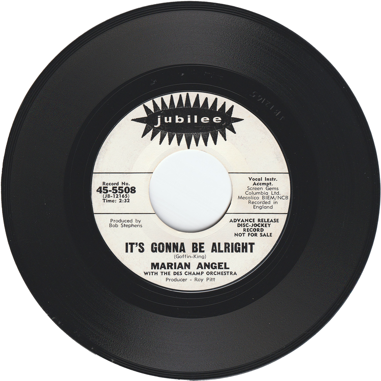 Marian Angel with The Des Champ Orchestra - Tomorrow's Fool / It's Gonna Be Alright [Promo]