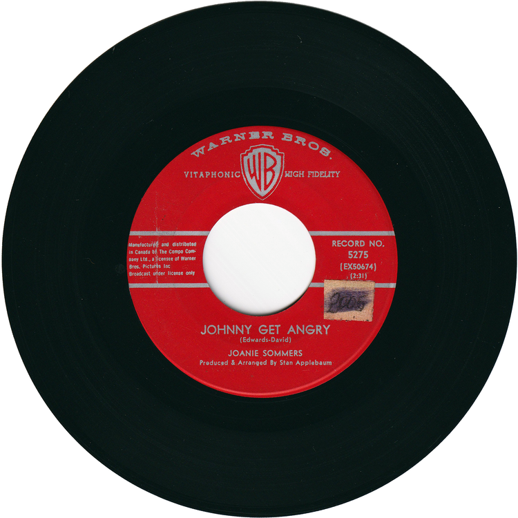 Joanie Sommers - Johnny Get Angry / A Summer Place [Canada]