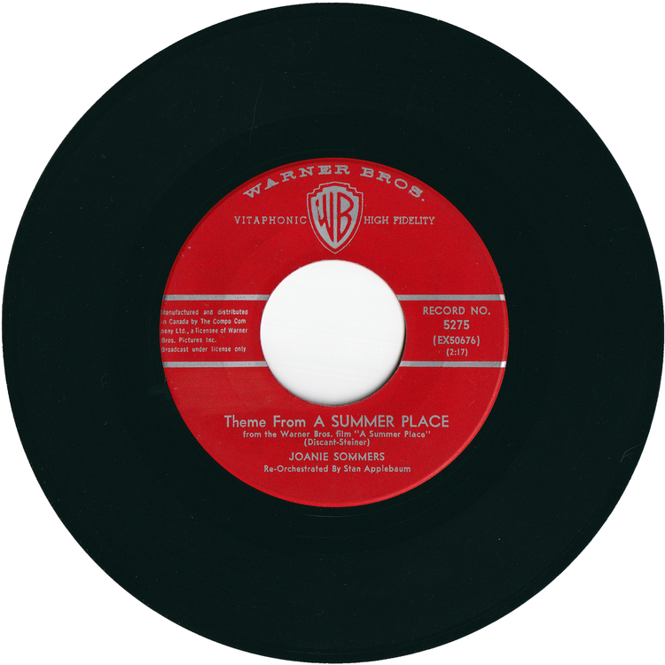 Joanie Sommers - Johnny Get Angry / A Summer Place [Canada]